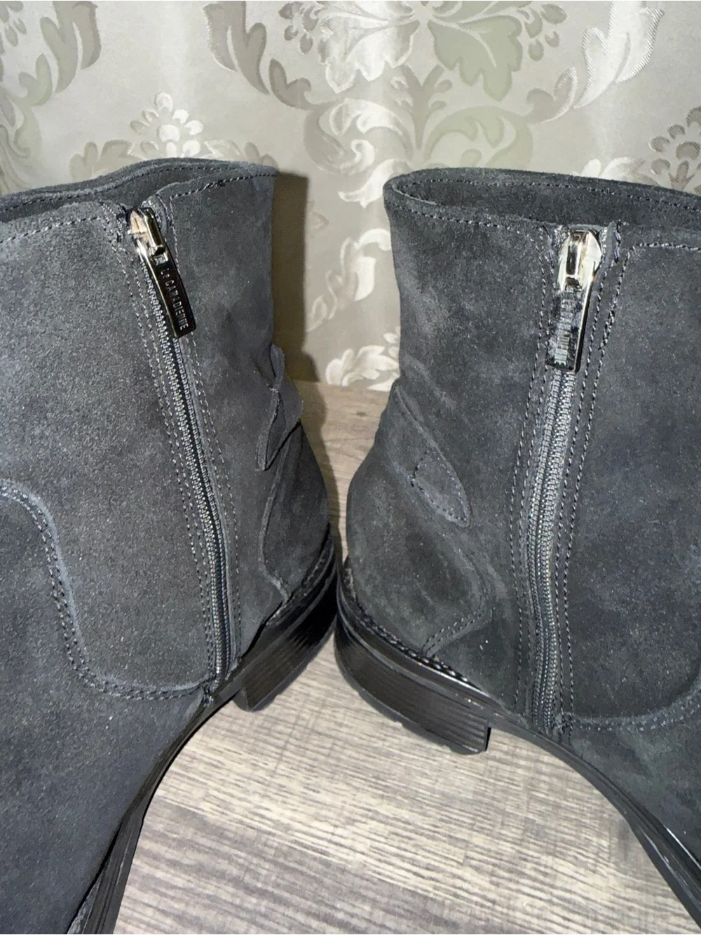 La Canadienne Gavan Waterproof Black Suede Buckle Bootie